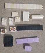 Lego duplo zestaw biały czarny fiolet 4x2, 2x2x2, 2x4, 2x3, 1x2, 2x8  dużo 