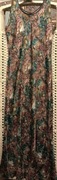 121. Sukienka z satyny - rozm.XL ,etno,Boho,hippie.