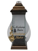 Elegancki szklany znicz z dedykacją. Dla babci, dziadka.