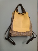 Biała torebka "worek" uchwyt i ramiączka-ściągacze