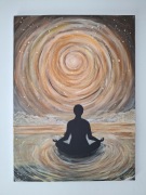 Obraz duchowy medytacja joga kosmos ręcznie malowany akryl na płótnie