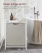 torba do prania, półka, metalowa rama, 65L, 50 x 33 x 72 biały