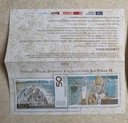 Folder do banknotu - JAN PAWEŁ II - z logotypami