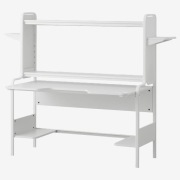 Biurko IKEA FREDDE gamingowe, białe, 140/185x74x146 cm
