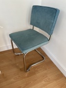 Krzesła chrom tapicerowane Zuiver mid century 4 sztuki