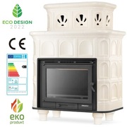 Piec kominek piecyk kaflowy ceramiczny obudowa kominkowa SALZBURG beżowy