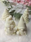 Zestaw świąteczne świece sojowe krasnale choinki handmade