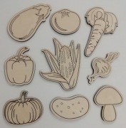 Drewniane kolorowanki dla dzieci warzywa edukacja i zabawa zestaw 9szt 