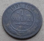 1 kopiejka cara Mikołaja II z 1901 r 