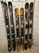 Narty 3 pary Freestyle Dynastar 148 Volkl Ledge 155 K2 138 cm