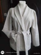 Płaszcz krótki ,wiązany ,Pieces,wełna 10 % L/XL