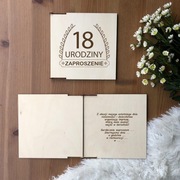 ZAPROSZENIA na urodziny wesele ślub drewno grawer 