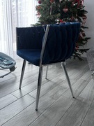 Krzesła granatowe welurowe