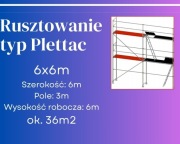 Rusztowanie typ Plettac zestaw 36m2 elewacja podest ocieplenie 6m rama