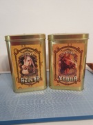 Puszki 2 pojemniki do yerba mate i cukru 1 kg obrazki z końmi Argentyna 