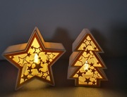 Zestaw Świątecznych Nocników LED – Choinka i Gwiazda