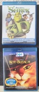Blu-ray. Dubbing PL Shrek 3D - 4 części.  Kot w butach 3D. Okulary 5 szt.