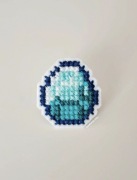 Haftowana przypinka diament z Minecraft, ręcznie robiona ozdoba, haft 