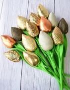 Złote tulipany bawełniane. Bukiet 12 złotych tulipanów. 