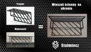 Nowoczesny metalowy wieszak do przedpokoju z półką – industrialny styl
