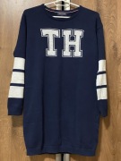 Tommy Hilfiger damski sweter tunika bawełniana 152-XS niebiesko biały