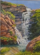 Autor : Monika Kukuła Tytuł "Wodospad na czerwonych skałach Afryki"