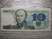 BANKNOT PRL 10 ZŁOTYCH 1982 ROK SERIA B JÓZEF BEM UNC