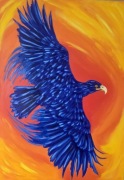 Obraz olejny na płótnie ptak orzeł eagle oilpainting 100x70cm