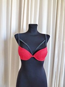Czerwony stanik koronkowy push up Tezenis