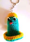 Breloczek kaktus wesoły na szydełku