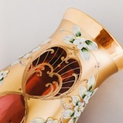 **wazon Biedermeier szkło kryształowe BOHEMIA 1950+