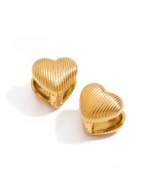 Kolczyki serduszka ryflowane Unikat