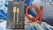 Przewód kabel USB - USB C - Topk Premium skóra