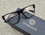 Oprawki damskie czarne błyszczące z Logo 3326U Versace!