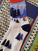 Nowe kolorowe skarpety w góry narty uniwersalny