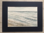 Akwarela. Obraz w passepartou, w ramie.