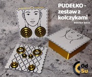 Zestaw pudełko z kolczykami KOSTKA GOLD