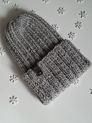 Czapka zimowa szara wełna alpaka