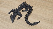 Przegubowy Czarny Smok 3D – Figurka 49 cm, Czarny grafitowy