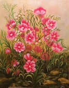 Olej na płótnie 50x40 z ramą, "Z mojego ogrodu"