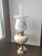 Stara francuska sygnowana porcelanowa lampa naftowa nr 333