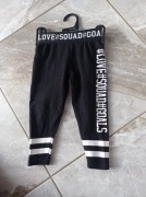 Leginsy young demosion 92 czarne z białymi napisami kod364