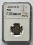 Zygmunt III Waza Półtorak 1623 NGC MS 63 UNC