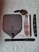 zestaw akcesoriów do pizzy łopata zakrzywiony nóż kołyska i obrotowy