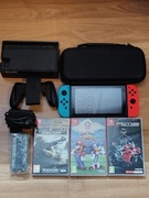 Nintendo Switch z pokrowcem i 3 grami