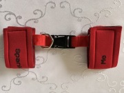 Kajdanki materiałowe na rzepy czerwone regulowane gadżet dla par prezent