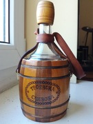 Butelka ozdobna w drewnie (antałek) - lata 70