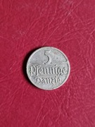 Polska, 5 fenig Wolne Miasto Gdańsk WMG pfennig