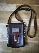 Męska skórzana listonoszka vintage marki D&G