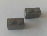KLOCEK LEGO 3004 1X2  2 SZTUKI C.SZARY